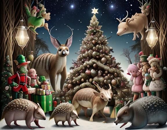 Christmas celebrated by alien animals