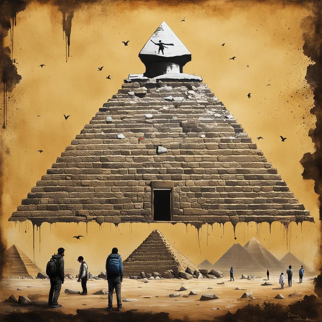 Banksy Street Art on Giza Pyramid