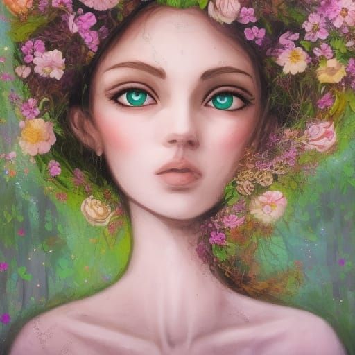 Goddess of Nature Portrait in Shingo Style