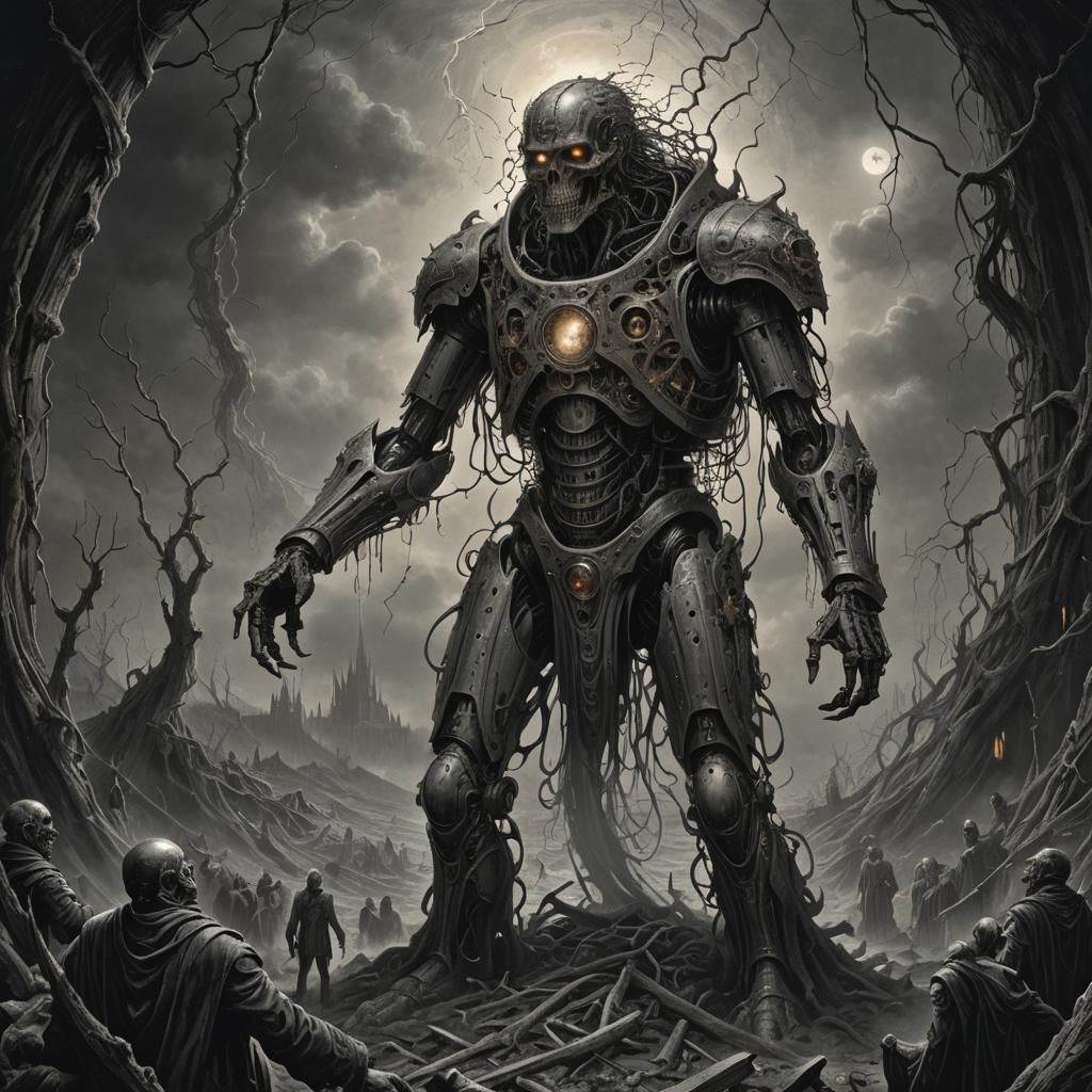 AI's Scariest Universe Concept in Horror Illustration