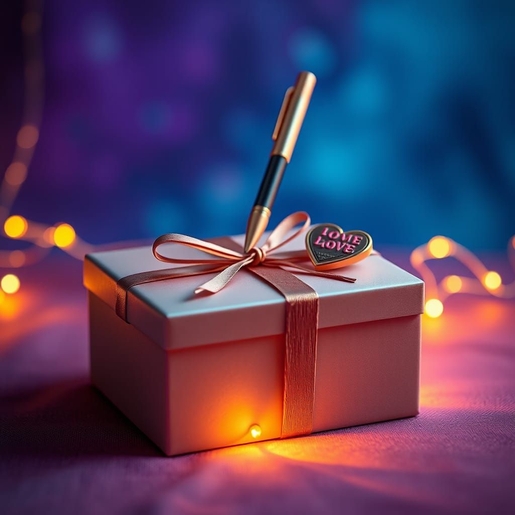 Ethereal Love Gift Box in Fantasy Concept Art Style