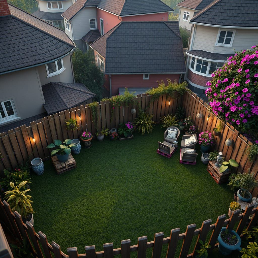 Vibrant Neighborhood Oasis in a Fantastical Setting