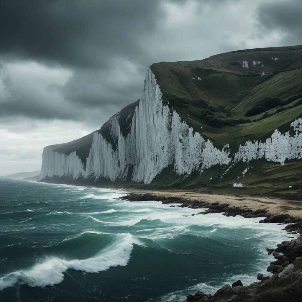 Surreal Isle of Purbeck Landscape under Dark English Skies