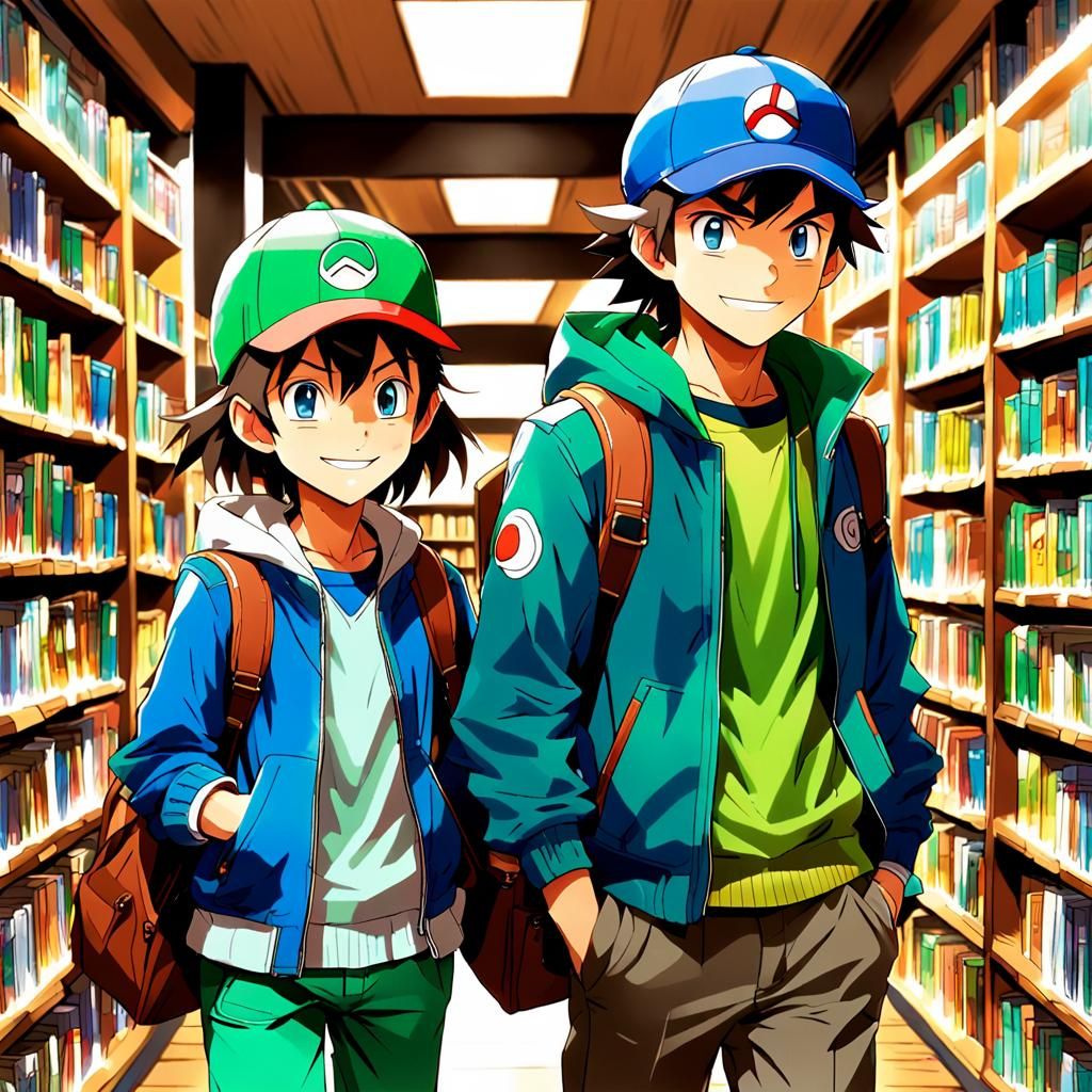 Anime Style Pokémon Trainer at Bookstore
