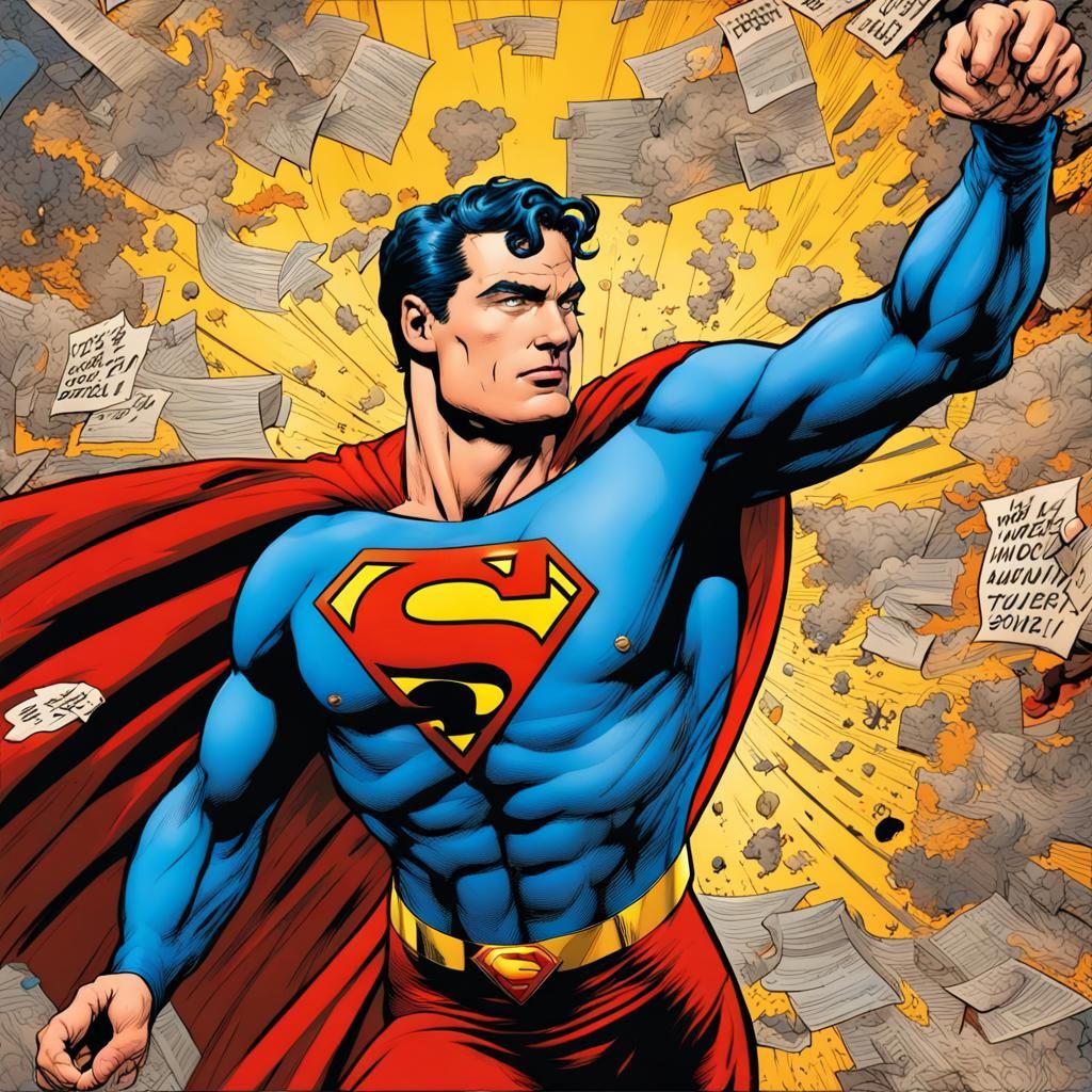 Number One in Superhero Comic Book Art