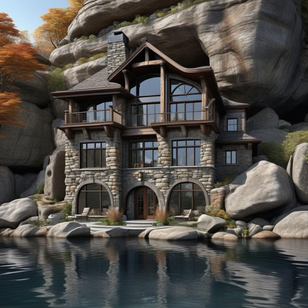 Enchanting Stone House Built into Rock Formation