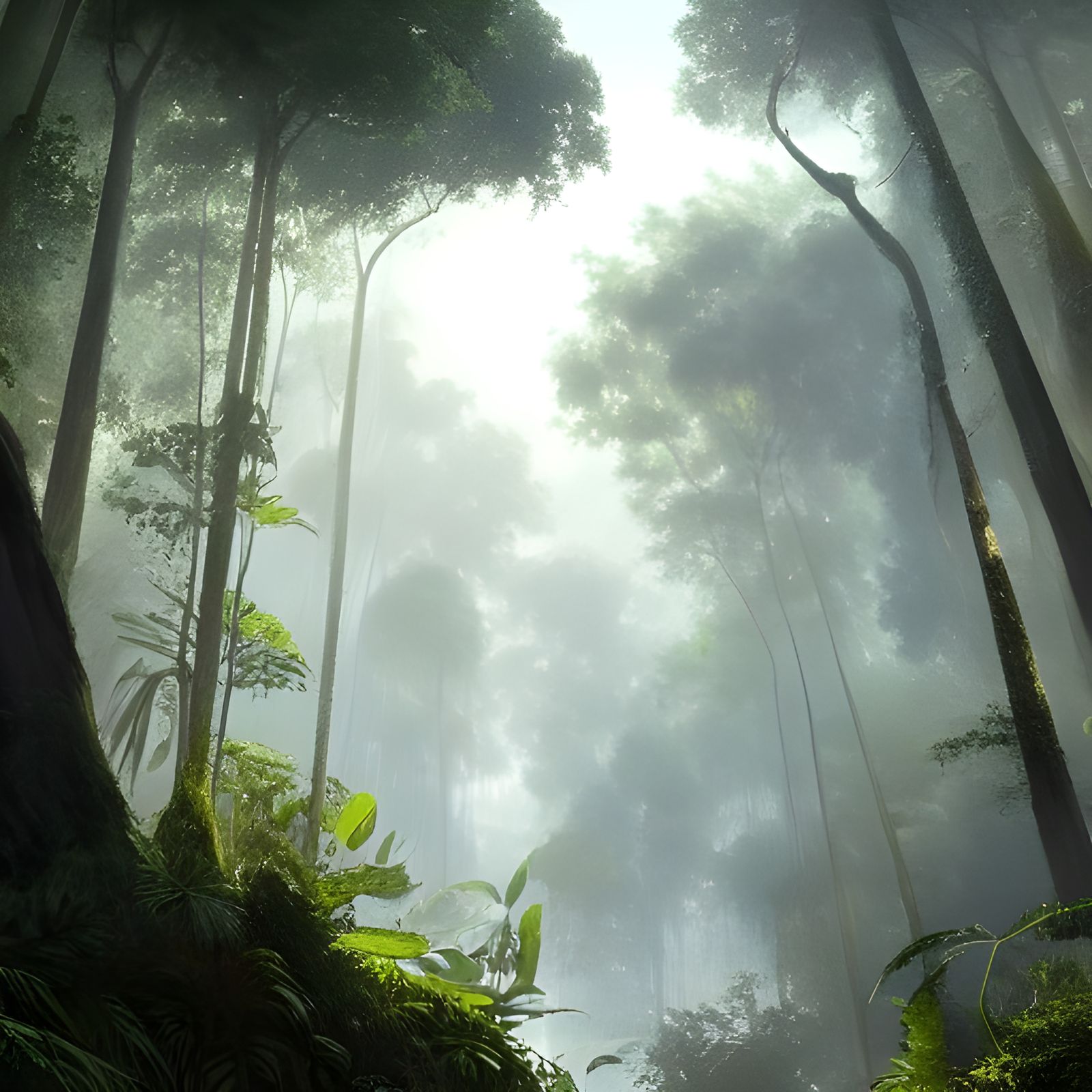 Lush Rainforest: Hyperrealistic Concept Art