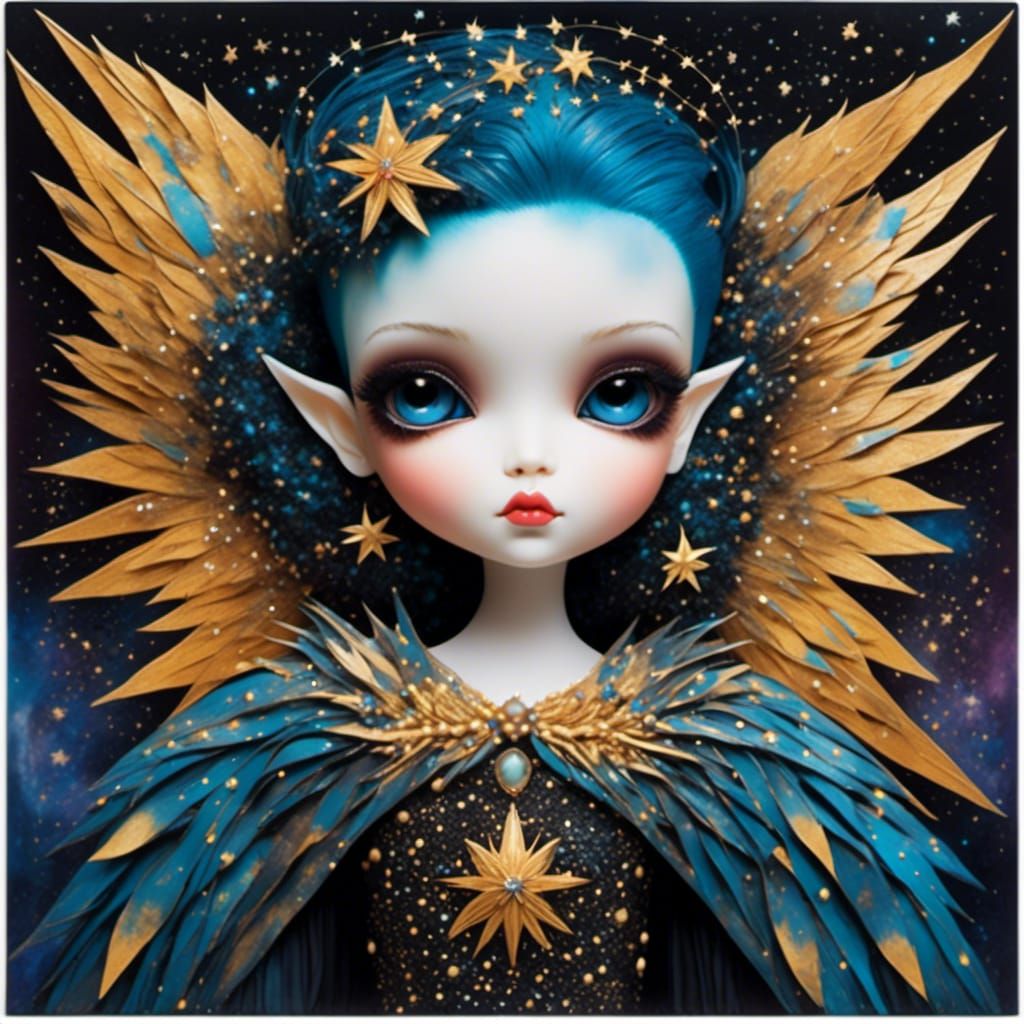 Angel Goth Doll with Wings