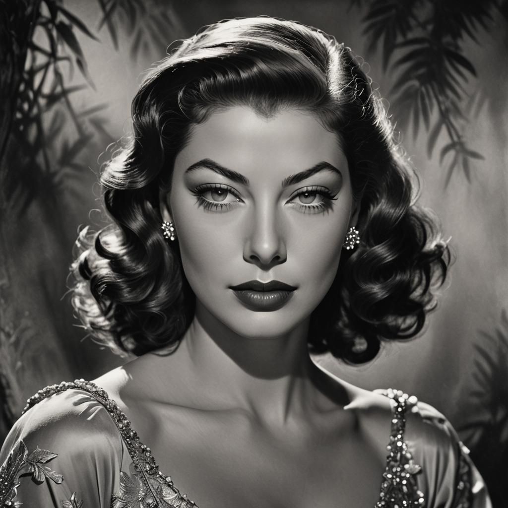 Ava Gardner: Artistic Black and White Portrait