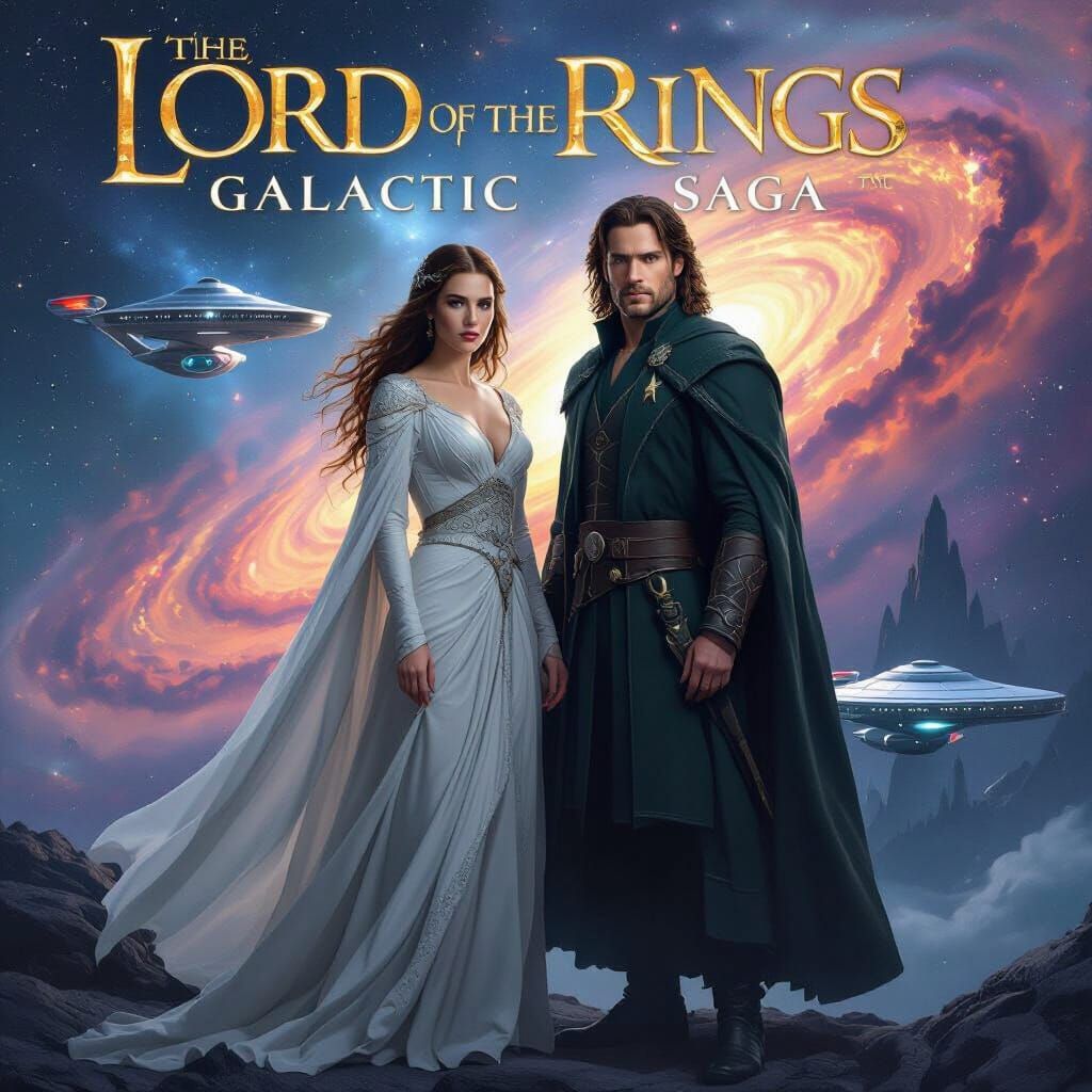 Lord of the Rings Star Trek Poster: Galactic Saga
