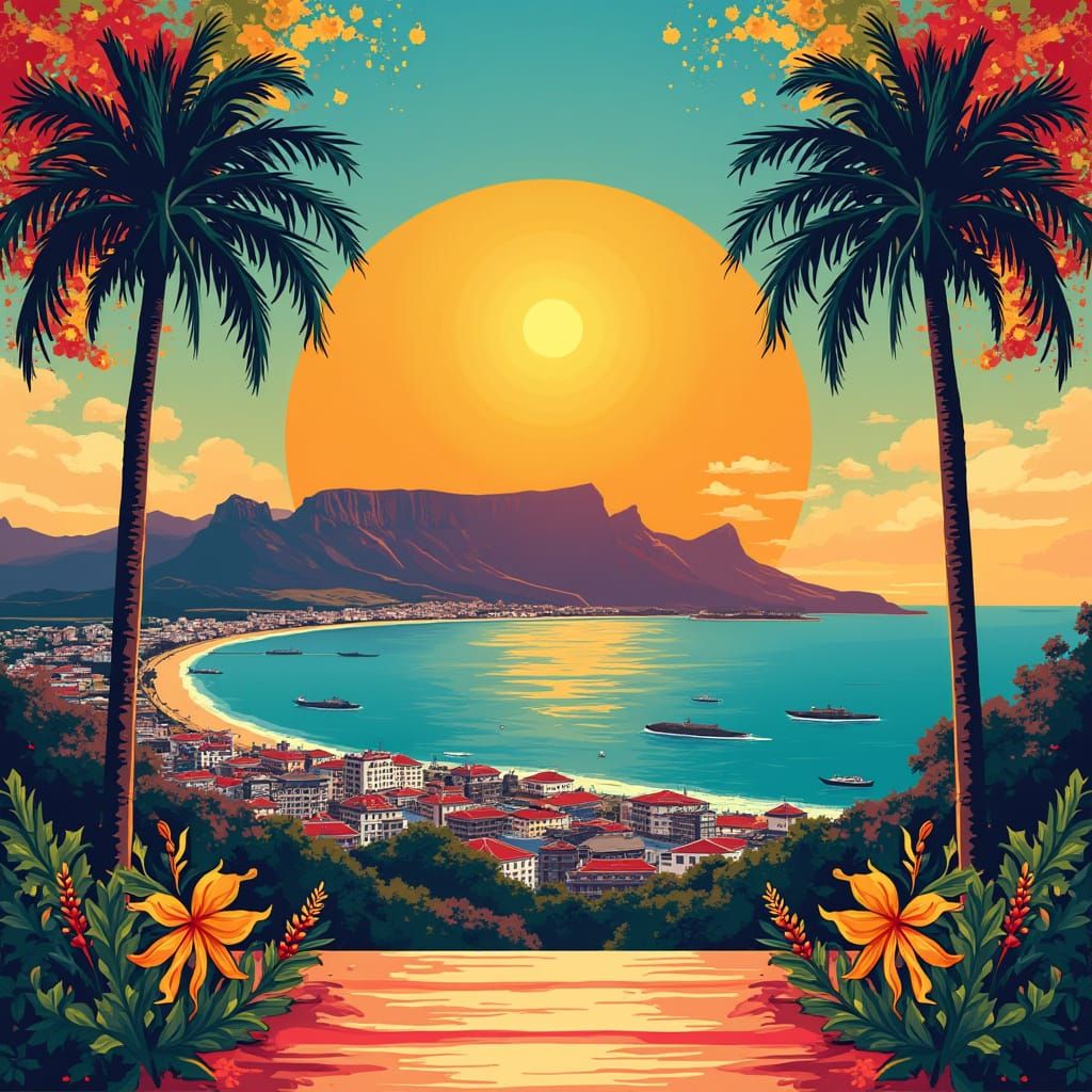 Cape Town Christmas Album Art in Pop Art Style