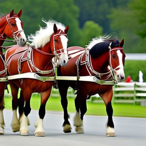 Majestic Clydesdales: An AI Generated Image
