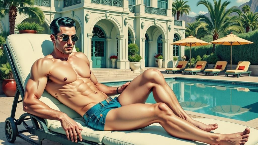 Chiseled Gentleman in Vintage Glamour