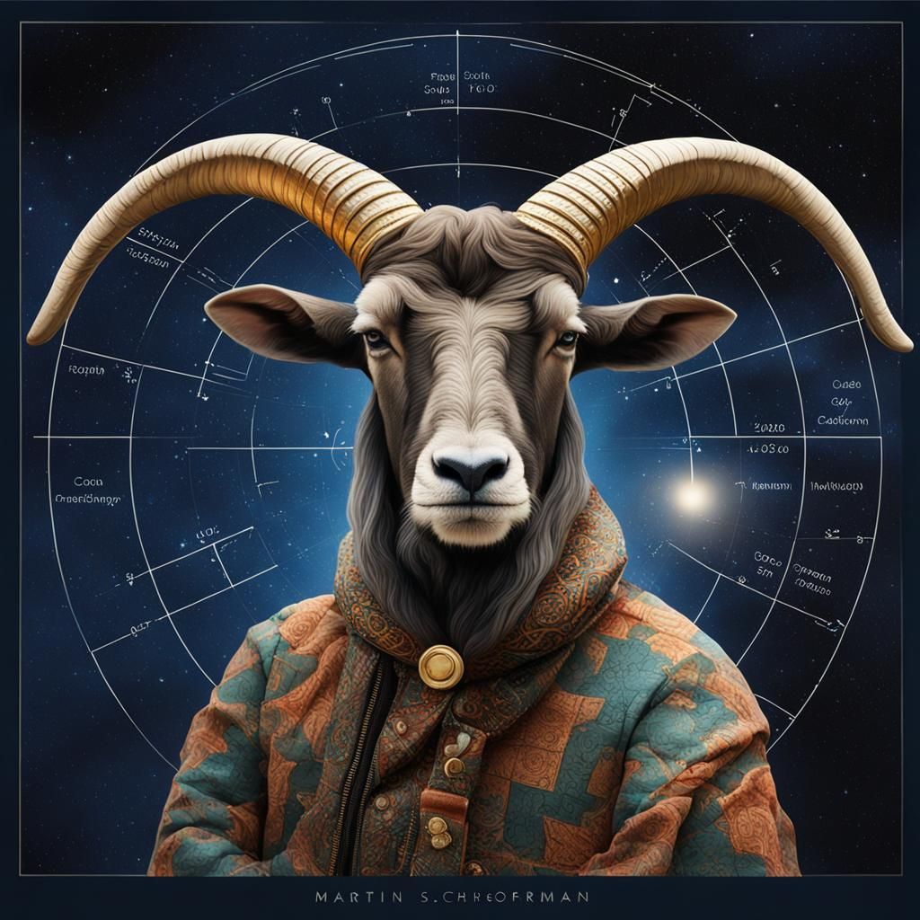 Capricorn Animal Portrait with Astrological Details