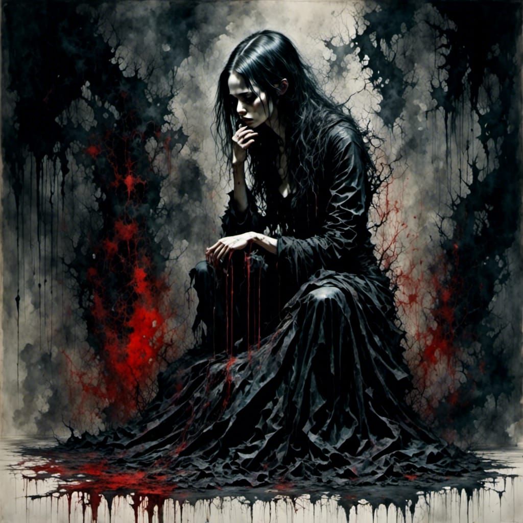 Dark Gothic Image of Despair and Pain