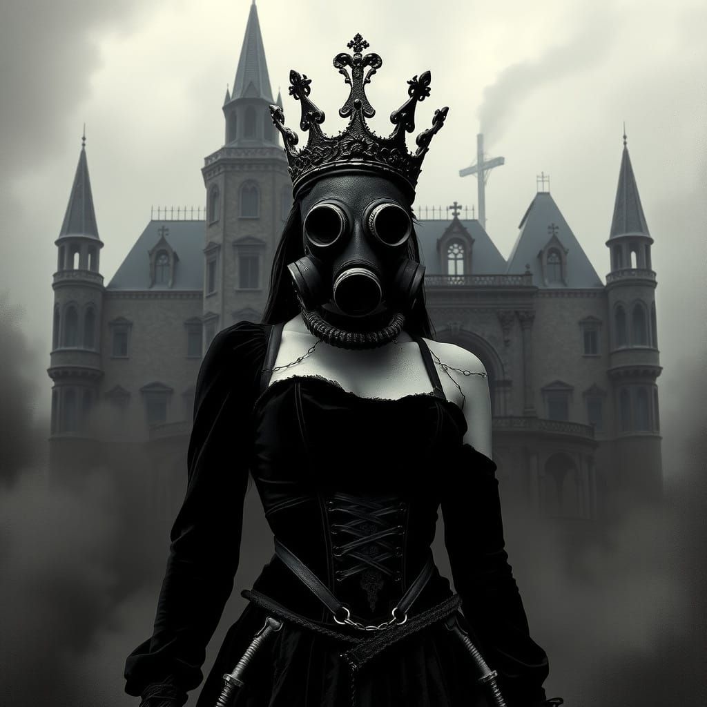 Gothic Princess in a Dark, Abandoned Castle