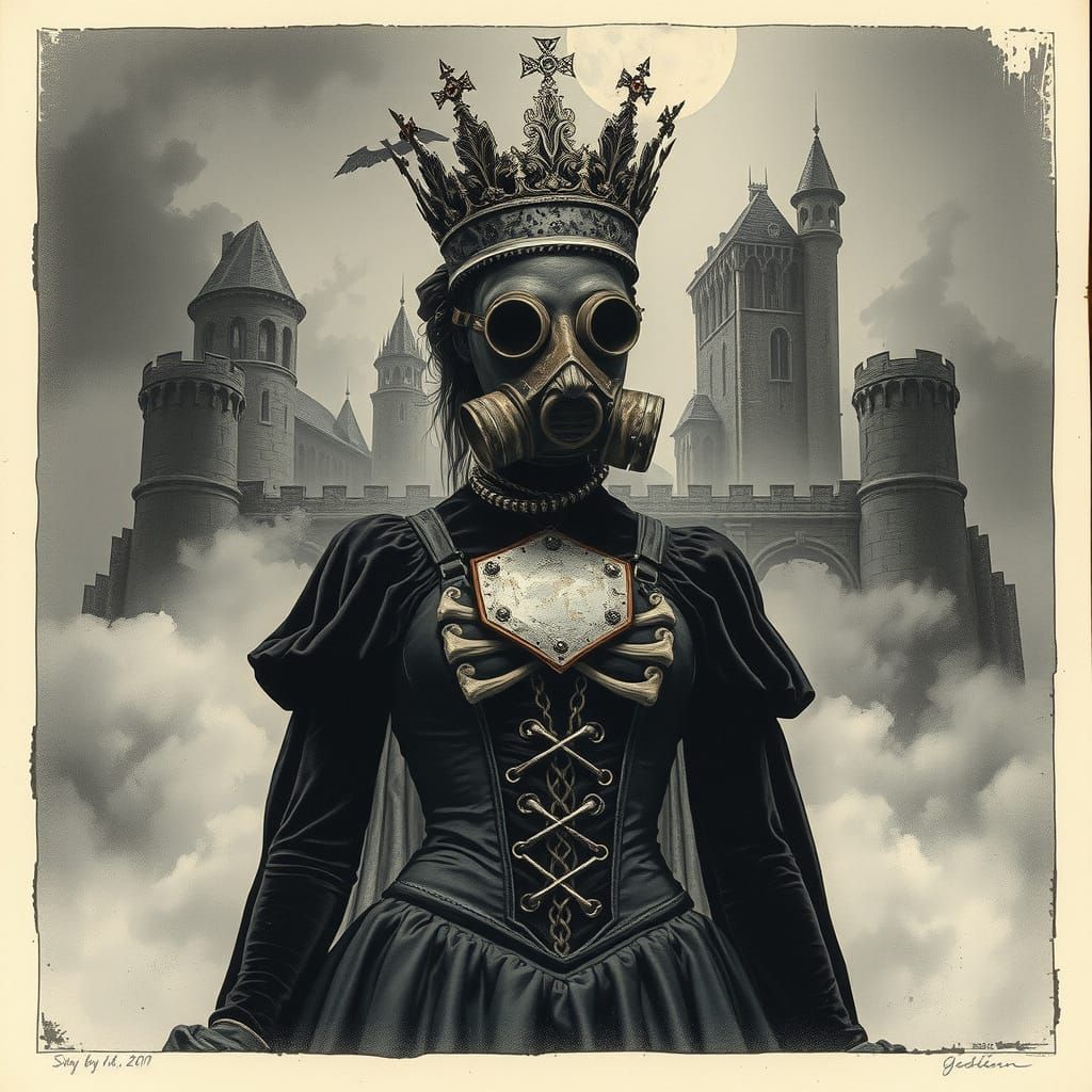 Gothic Princess in Ruins of Industrial Decay