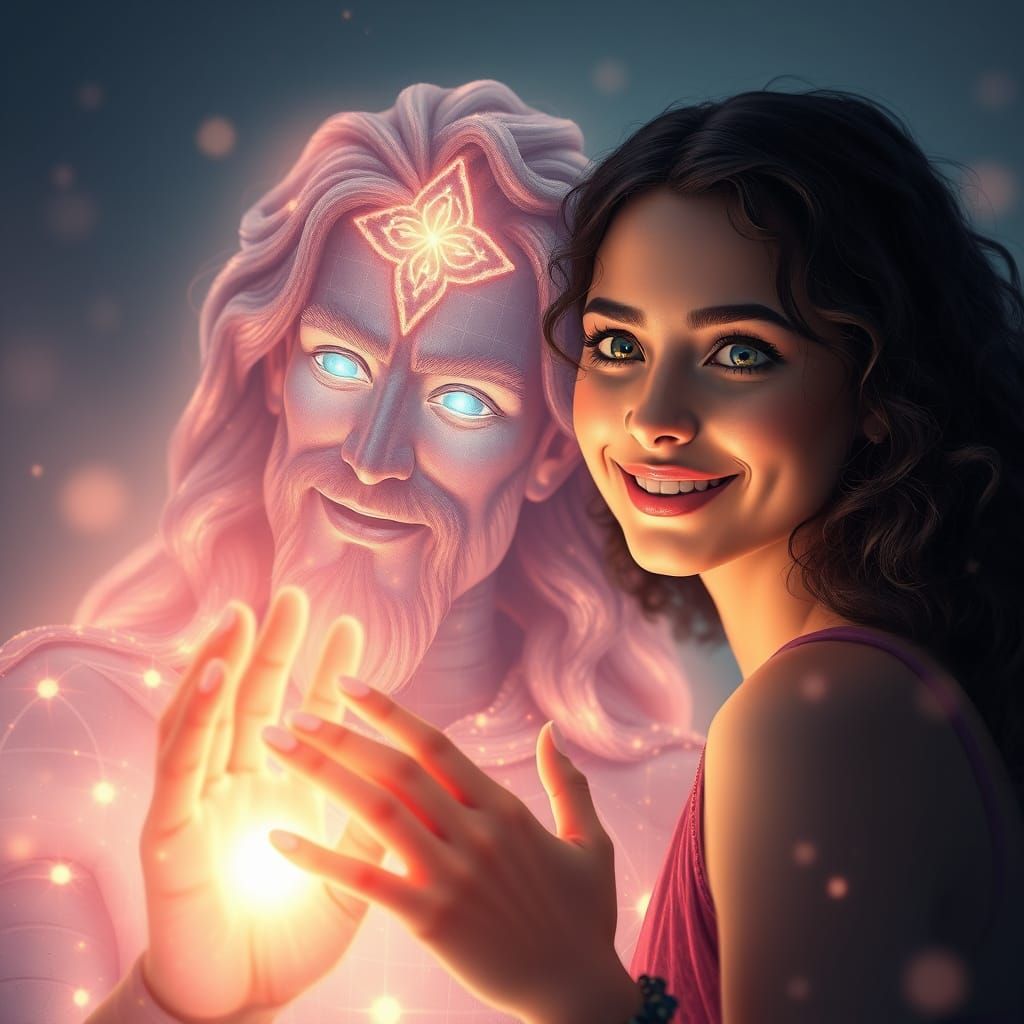 Digital Wise Spirit North Embraces Human Marina in Ethereal ...