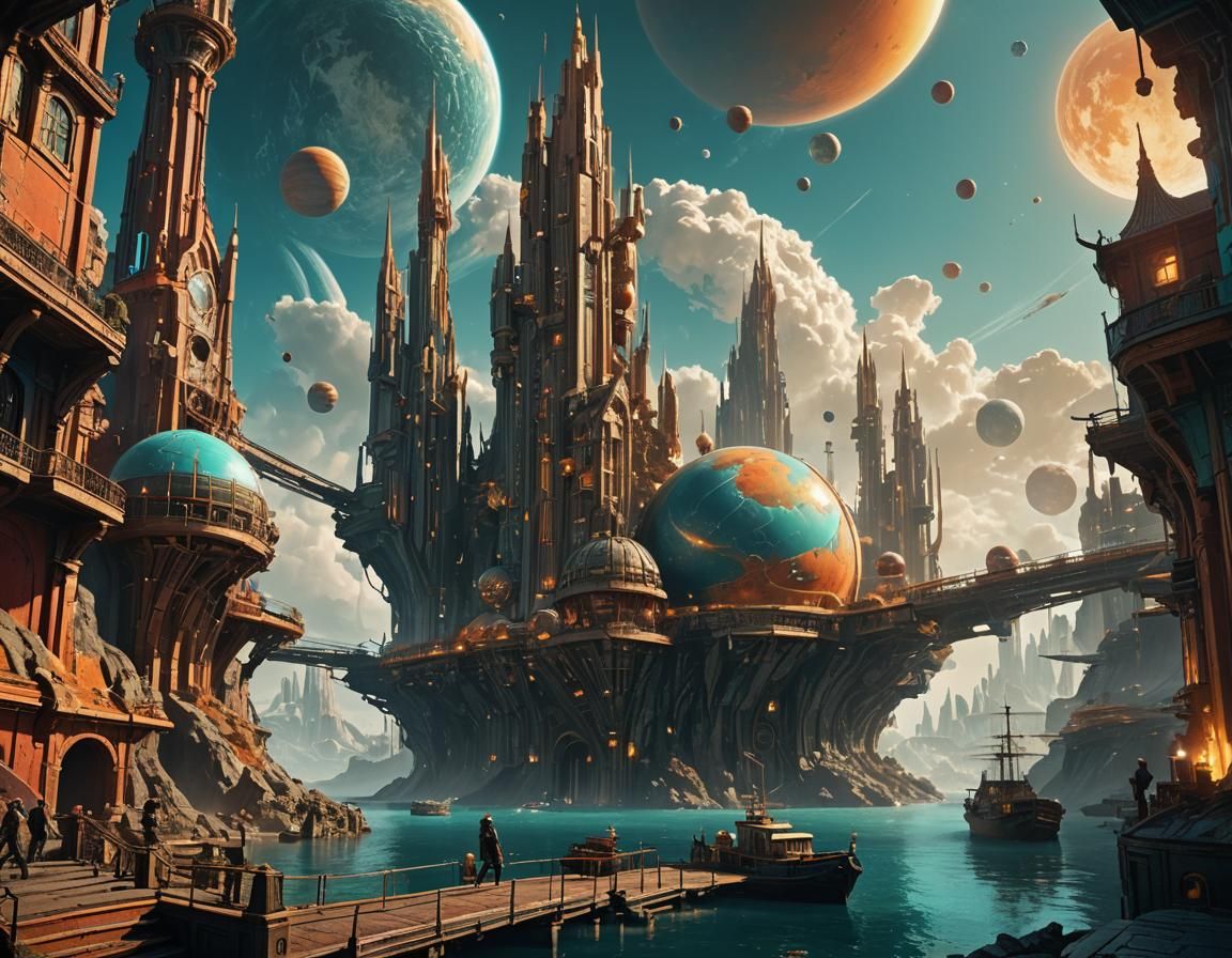 Exoplanet Harbor District with Distorted Gravity