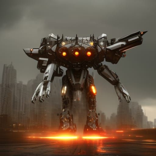 Futuristic Thunder Warrior in Epic Sci-Fi Storm