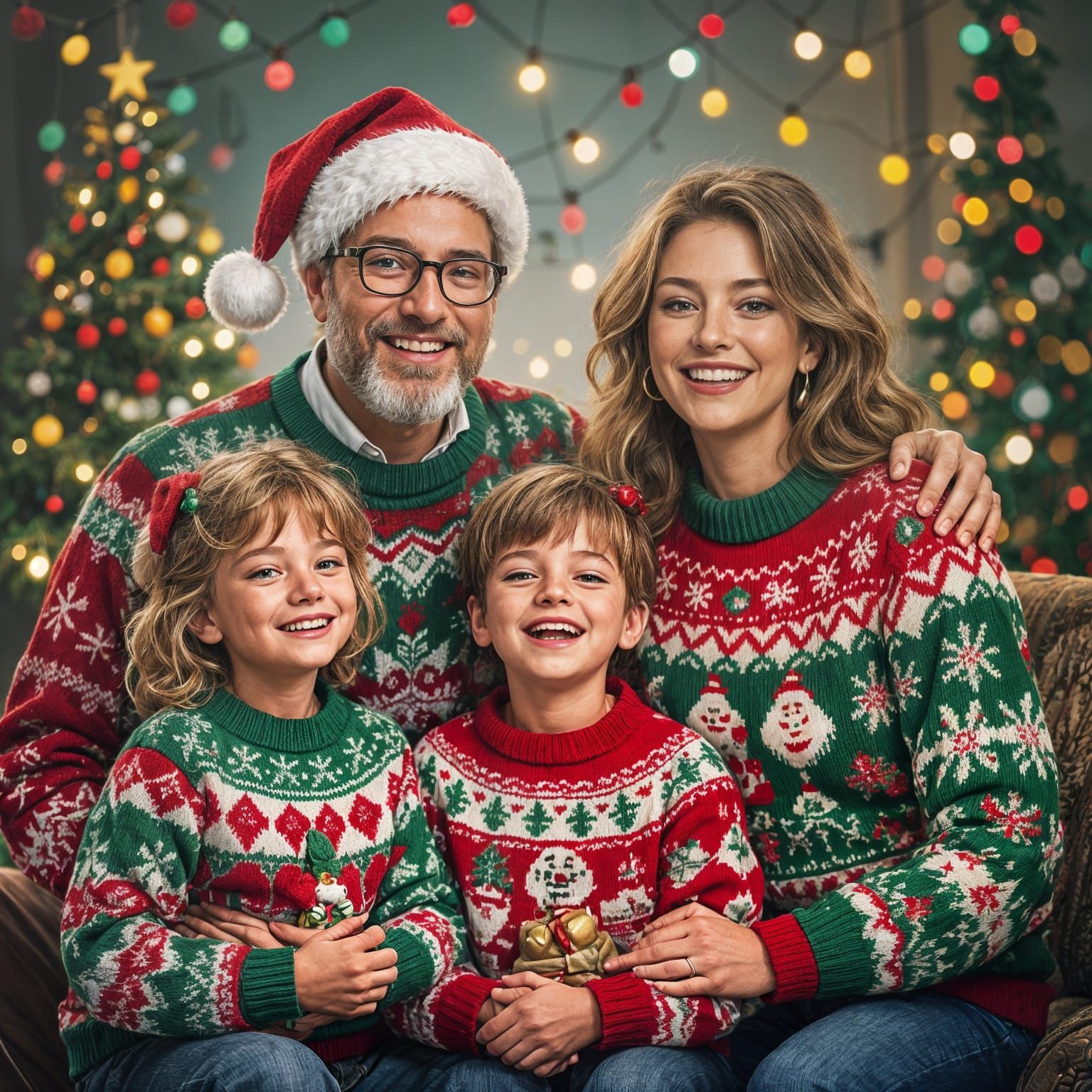 Family Flaunts Ridiculous Ugly Christmas Sweaters