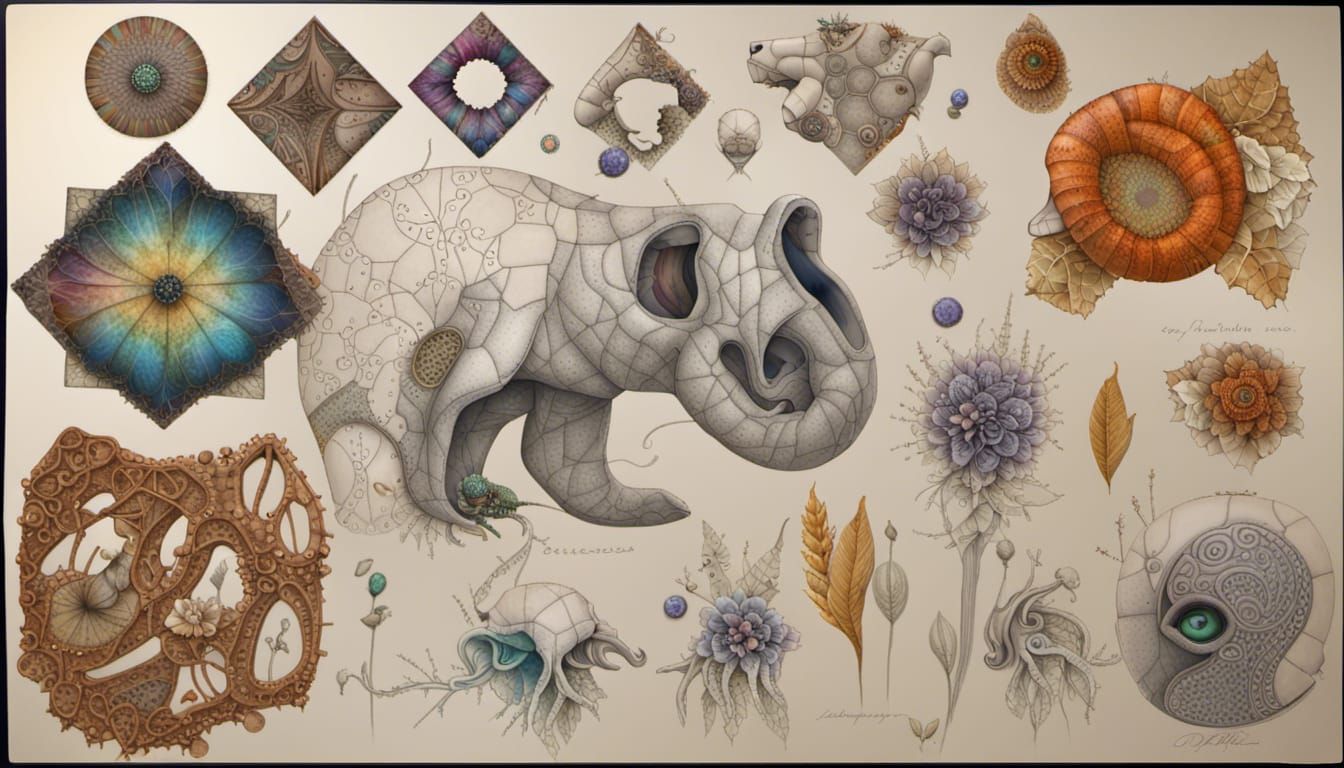 Surreal Australian Landscape with Fractal and Runic Elements