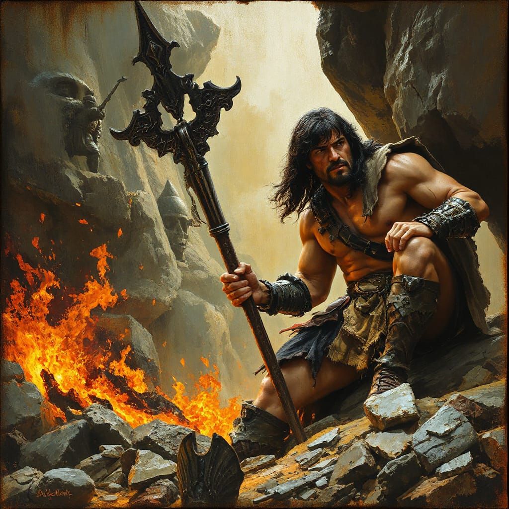 Epic Conan the Barbarian Scene in Vibrant HDR Style