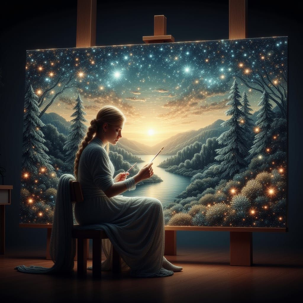 Painter Creates Living Landscape Art in Magical Studio