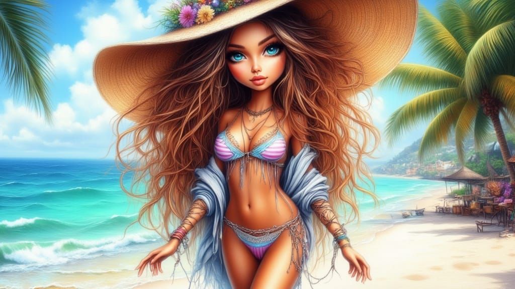 Whimsical Beach Doll 03