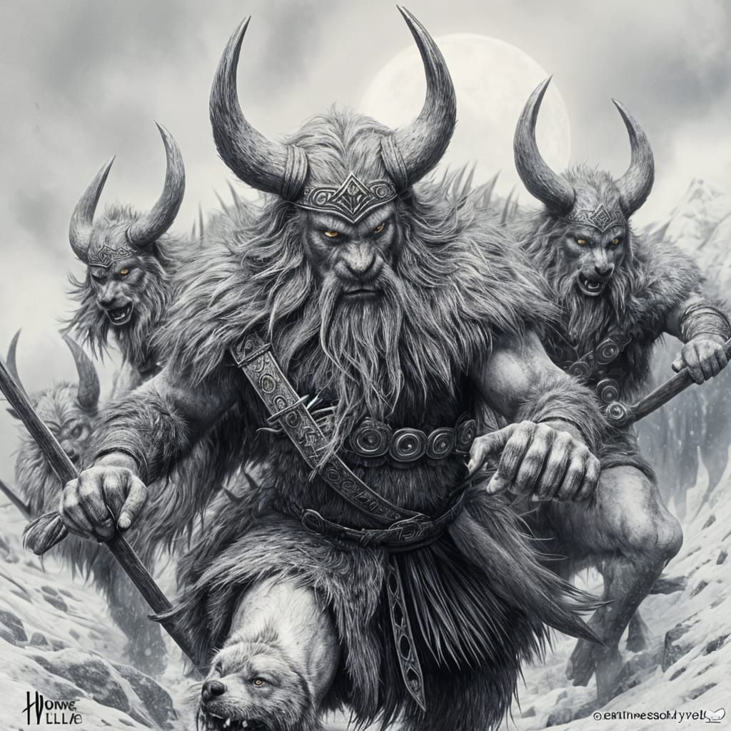 Fearsome Viking Úlfhéðnar Warriors in Wolf Pelts