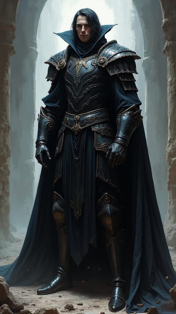 Exiled Vampire Prince in Dark, Mysterious Style