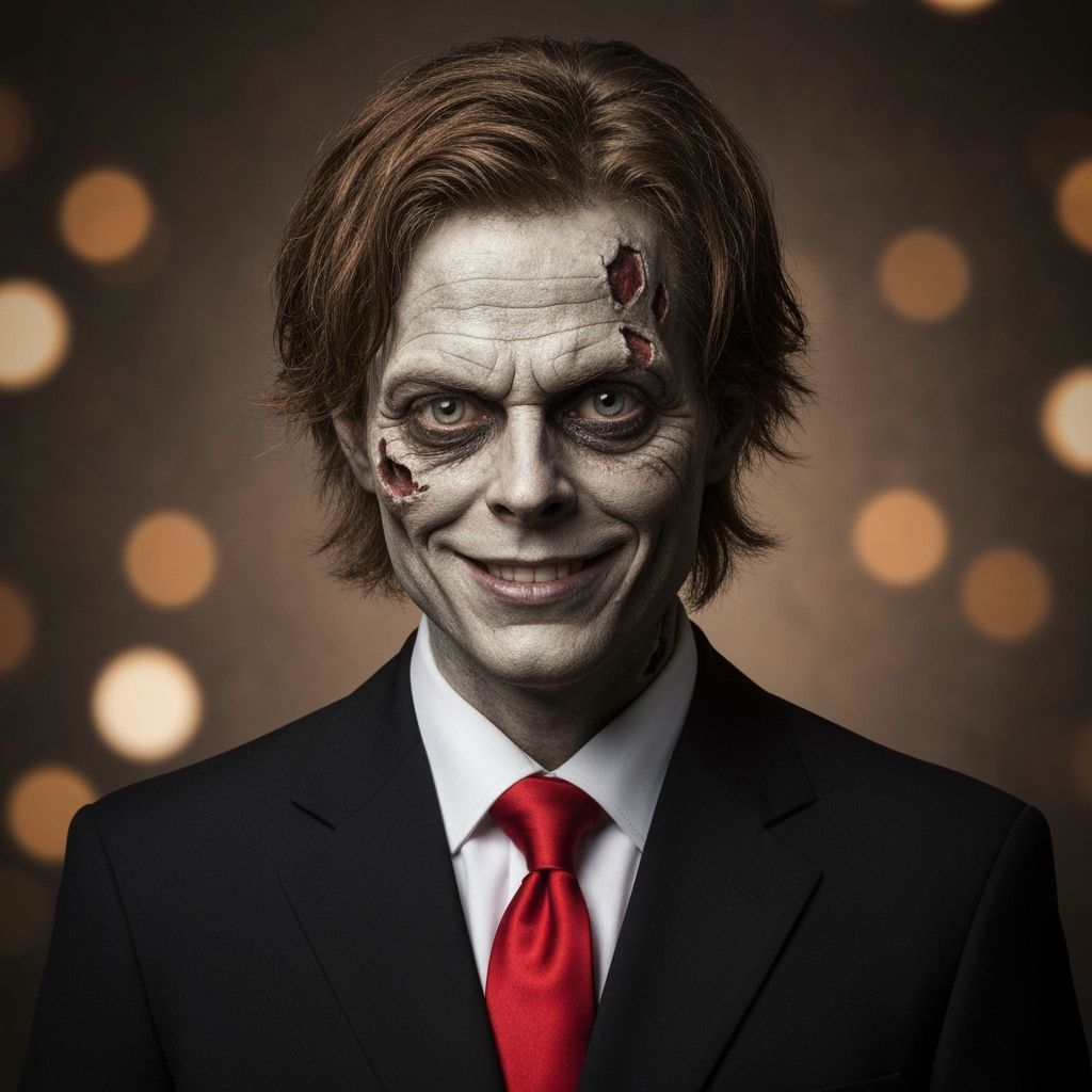 Shy Zombie Portrait with Bokeh, Professional Studio Lighting