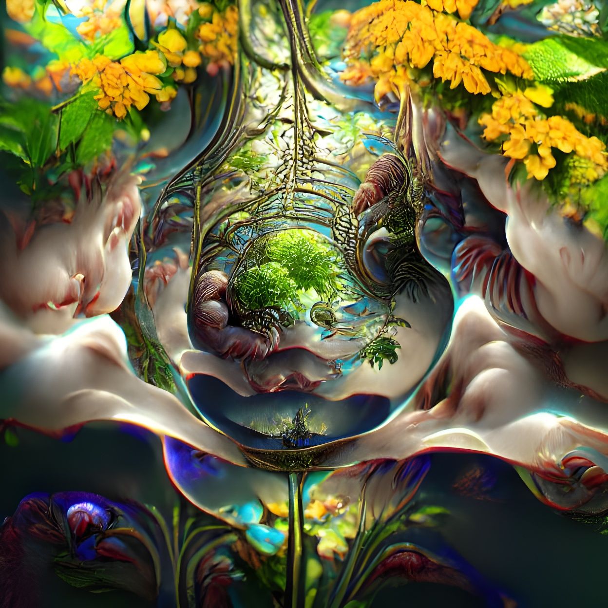 River of Life: Symmetrical Botanical Illustration