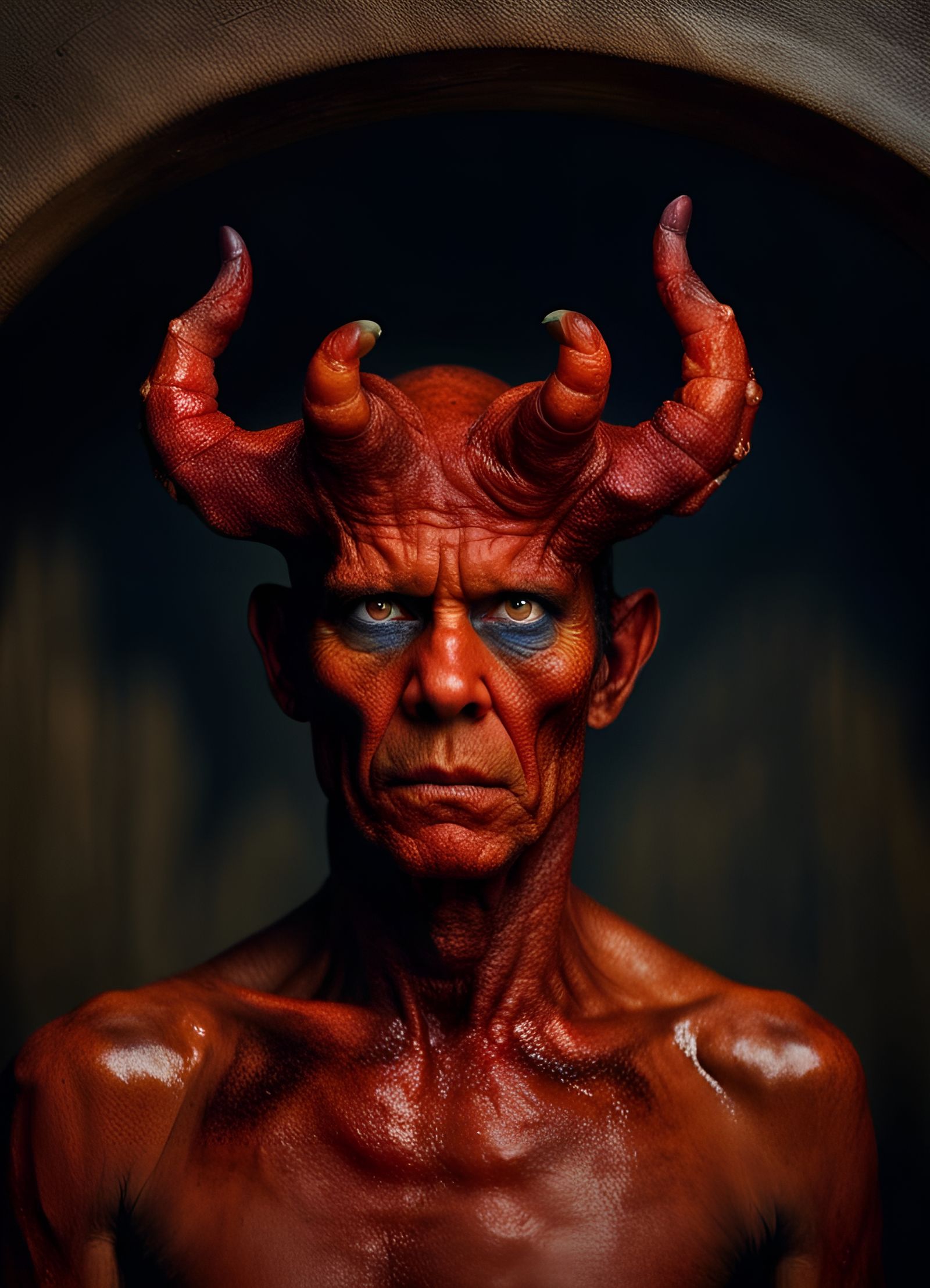 Demonic Portrait at the Gates of Hell