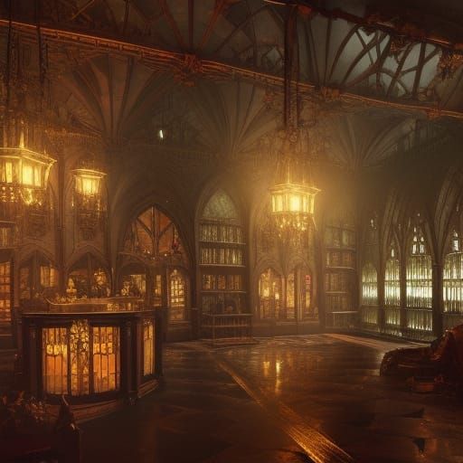 High Gothic Victorian Crystal Shop in Cottagecore Style