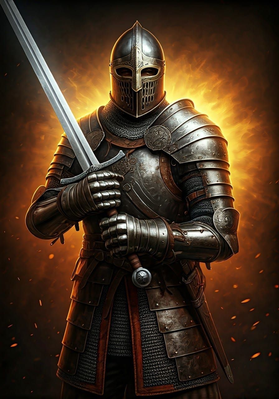 Heroic Knight with Longsword in 8K HDR Clarity