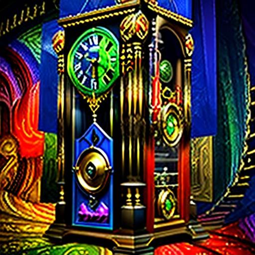 Surreal Grandfather Clock in Cubist Dada Style