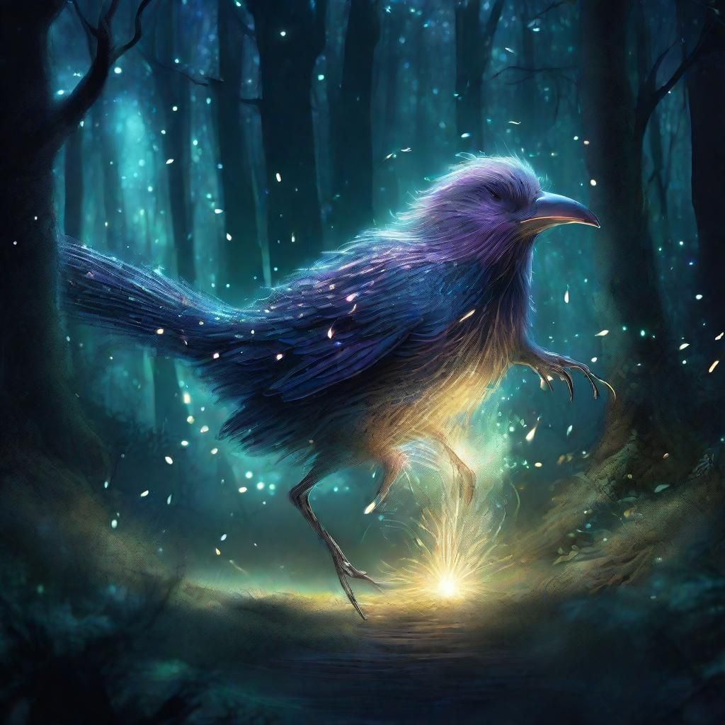 Sparking Snark Parked in Mystical Forest Illustration