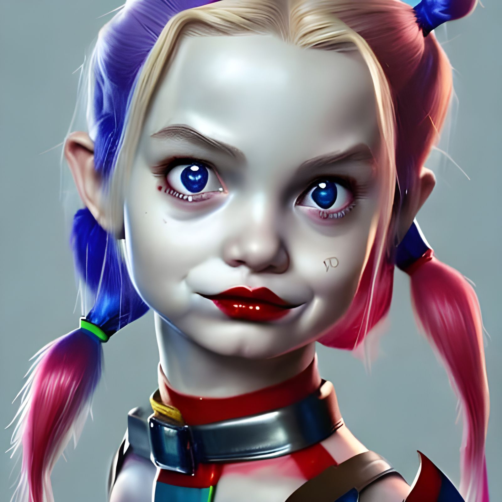 Baby Harley Quinn: Detailed 3D Digital Art