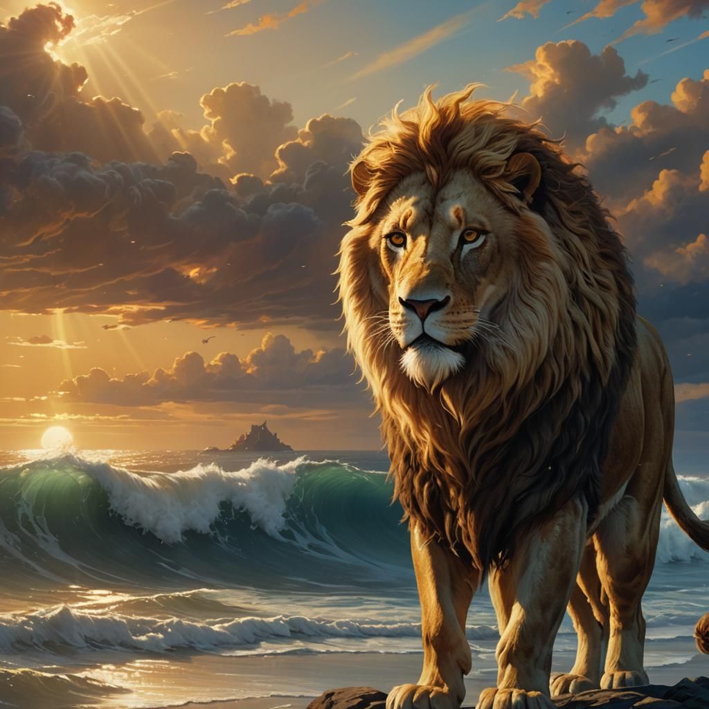 Aslan at Dawn: Hyperrealistic Concept Art