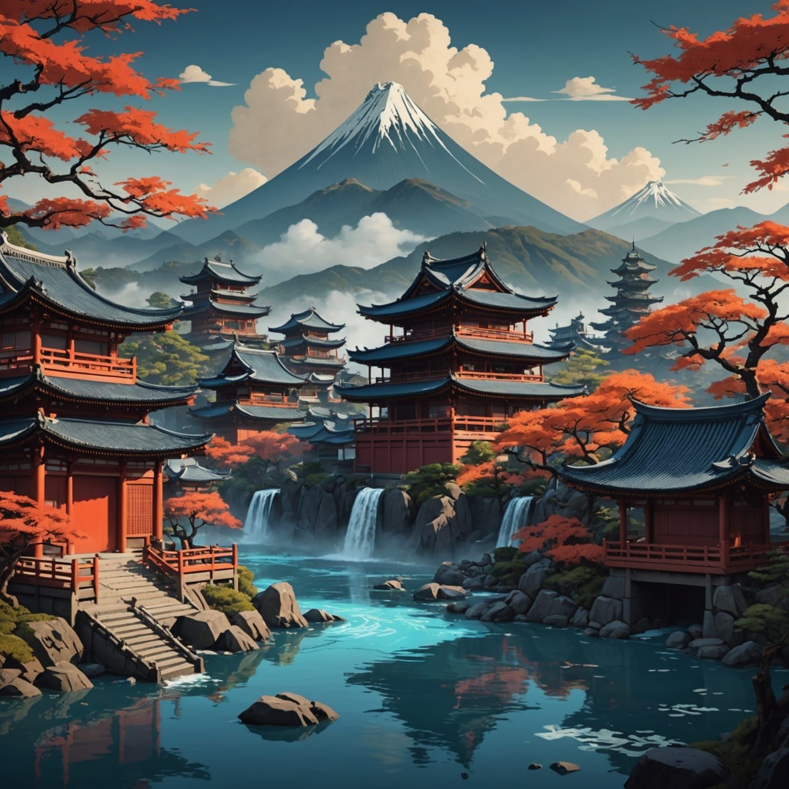 Detailed Ukiyo-e Fantasy Concept Art