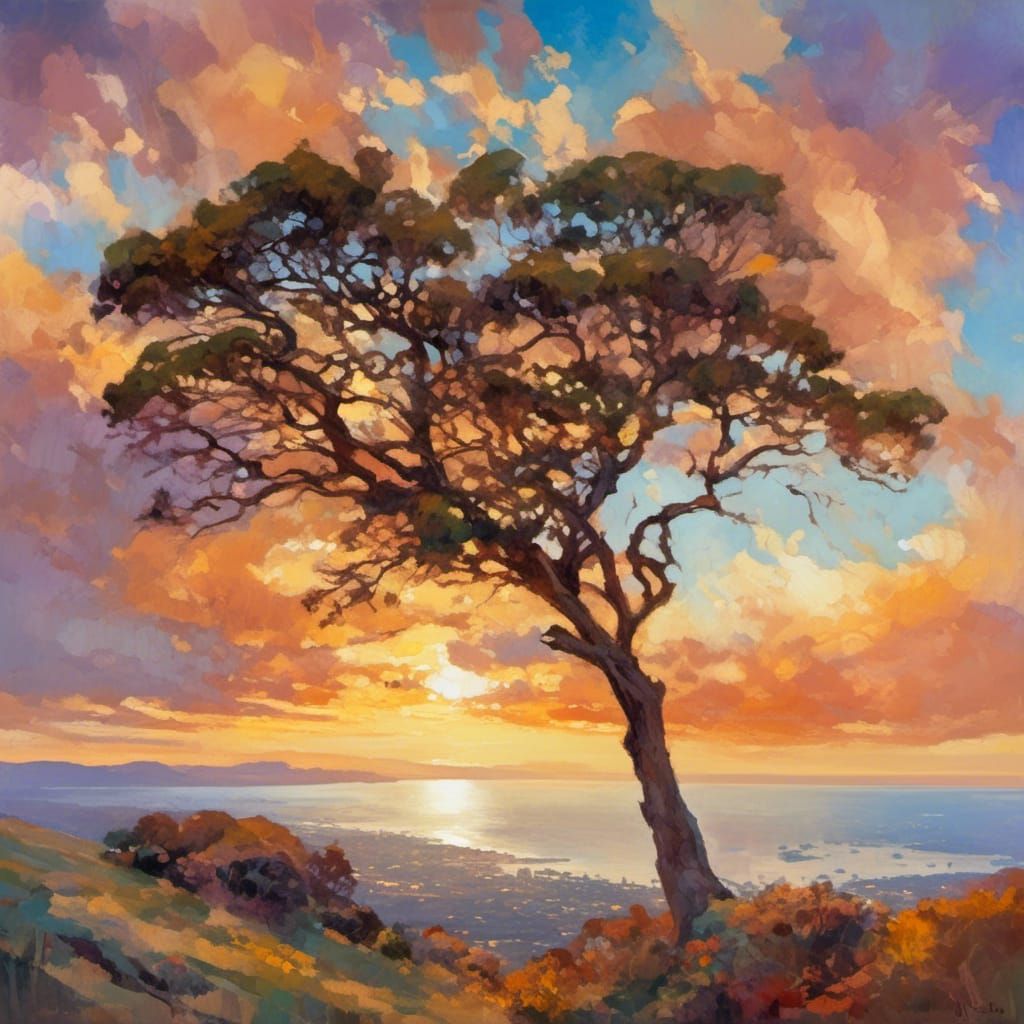 Point Loma Autumn Afternoon in Plein Air Style