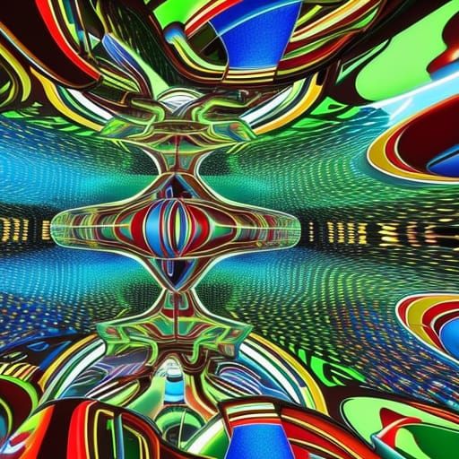 Psychedelic Fractal Funfair in Abstract 3D