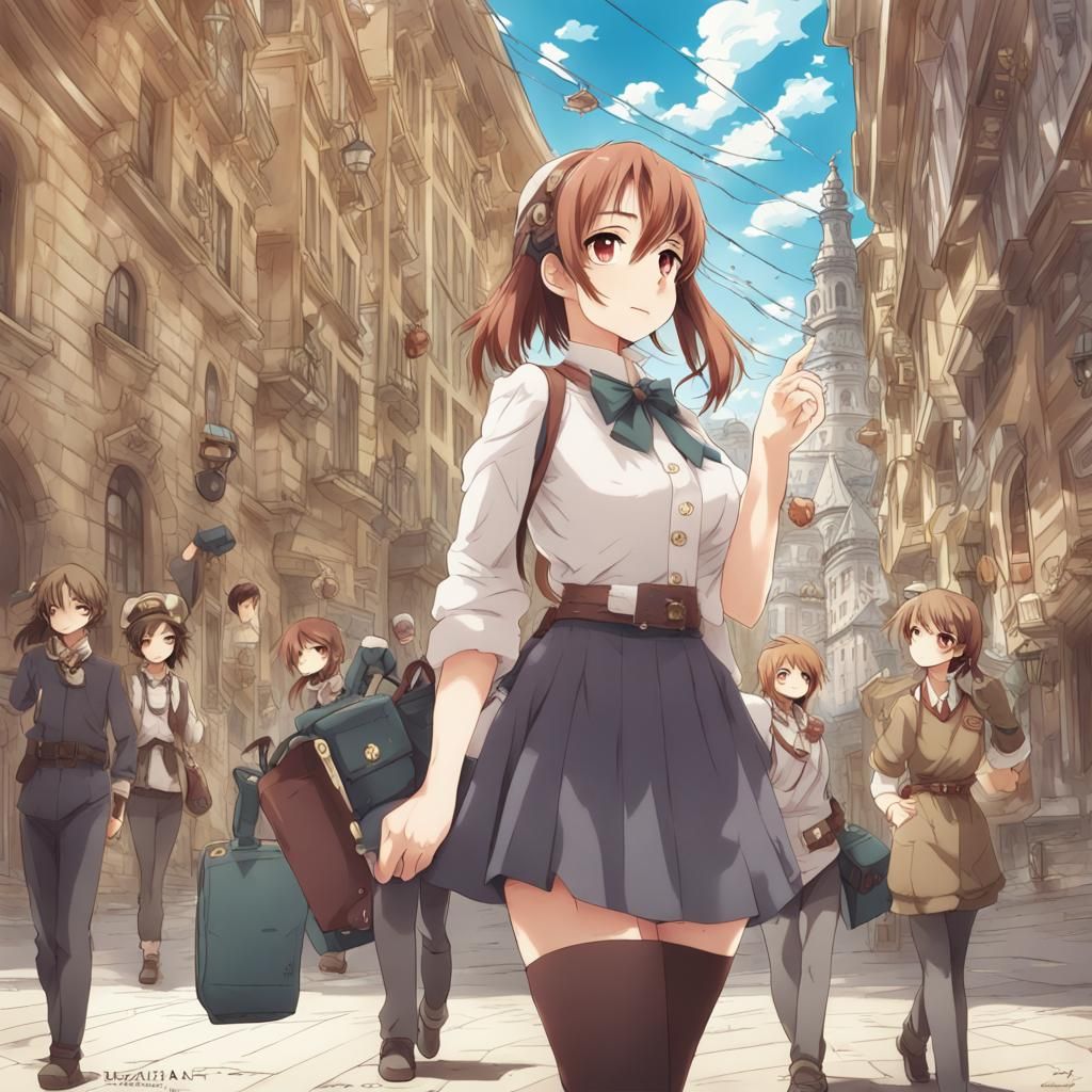 Blimp Over Budapest in Anime Style