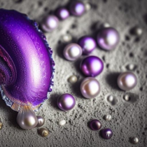 Seashells with Purple Pearls: Professional Photography