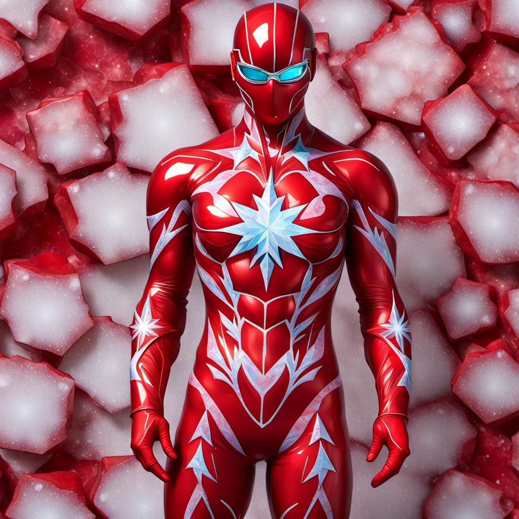 Red Frozen Marble Crystalline Suit of Armor