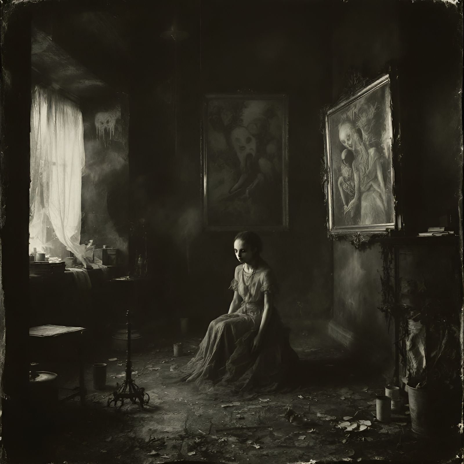 Haunted Mansion with Starving Halls and Whispering Ghosts