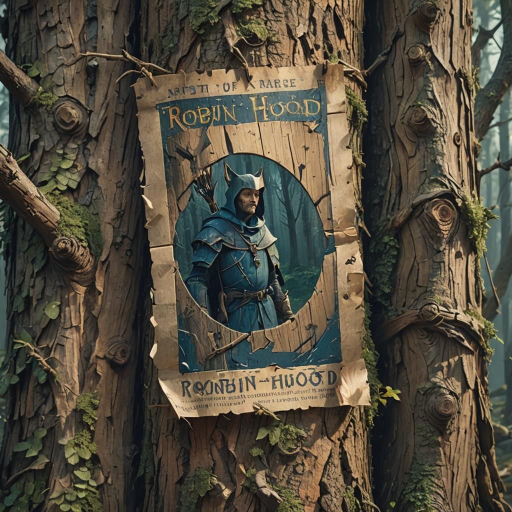Robin Hood Wanted Poster in Fantasy Art Style