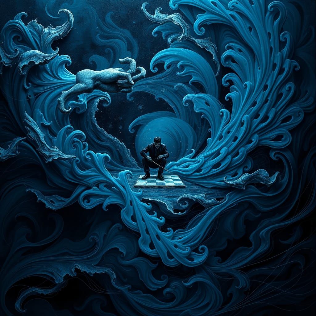 Surreal Chess Master Cheating in Moody Net of Darkness