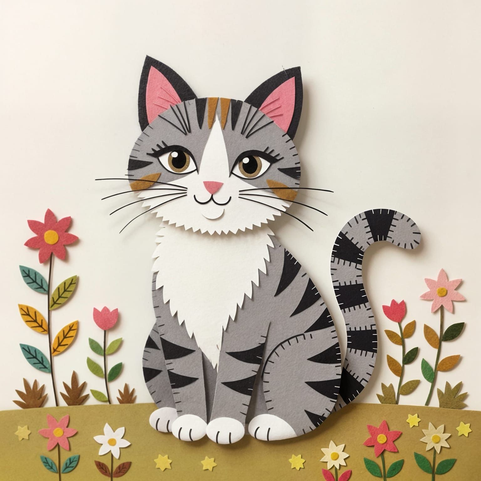 Felt Cat Sculpture